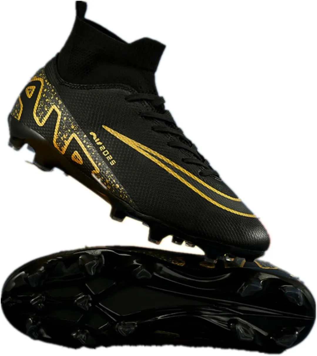 Mens High-Top Football Boots Women's Soccer Cleats for Training Youth Futsal Shoes for Outdoor Indoor