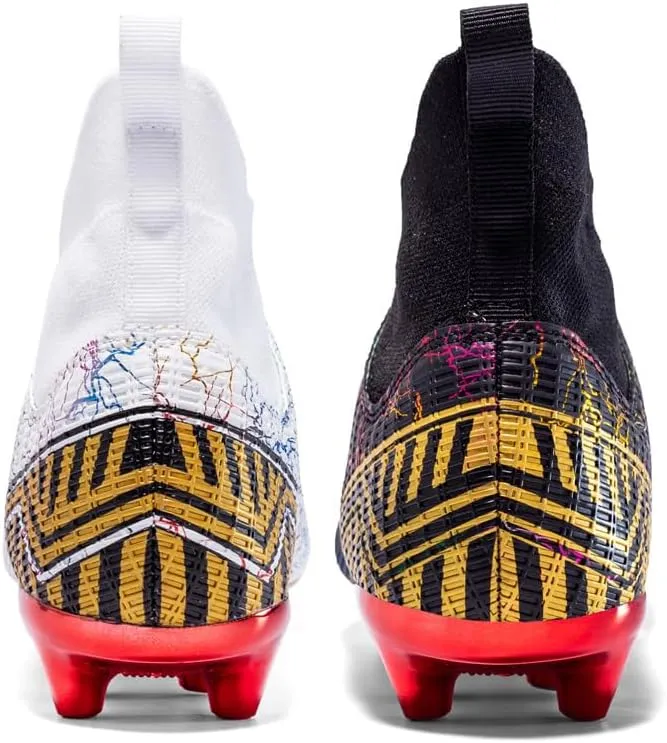 Mens High-Top Soccer Cleats for Training: Breathable Soccer Boots for Professional - Non Slip Football Shoes for Youth