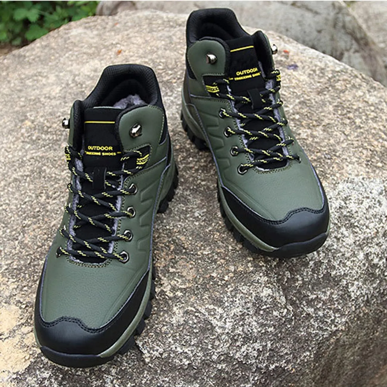 Men's Hiking Boots Outdoor Waterproof Non-Slip Work Boots Autumn Winter Trekking Snow Boots