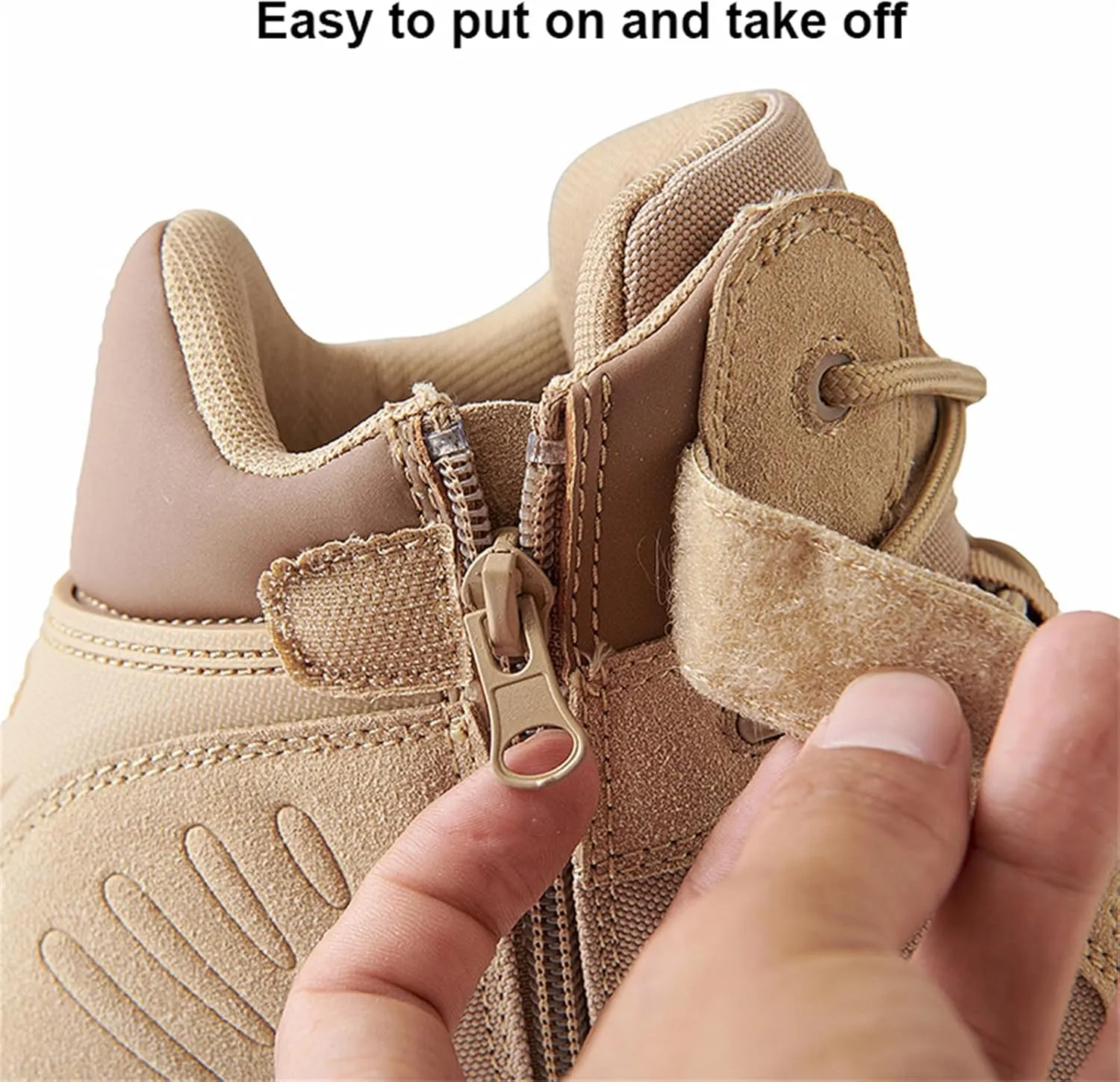Men's Military Tactical Boots, with Side Zipper, Lightweight Army Combat Boots,Low Cut Training Shoes for Men and Women,for Outdoor Hiking, Rock Climbing, Hunting etc