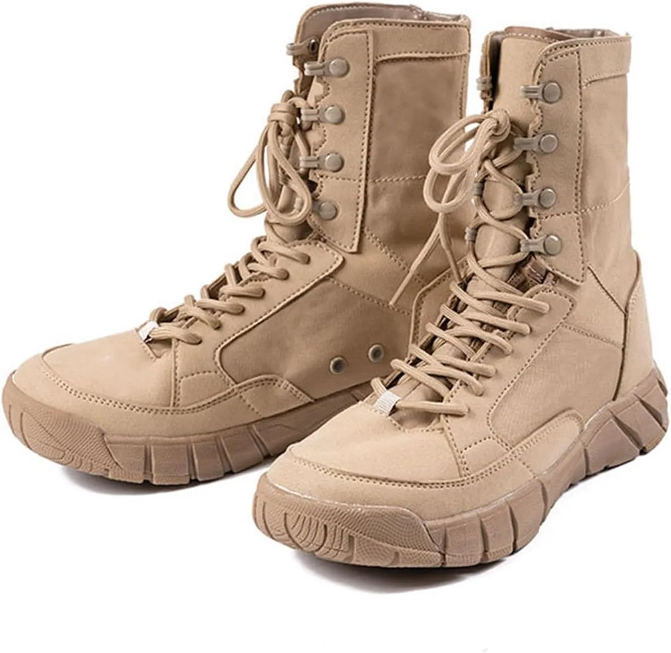 Men's Military Tactical Work Boots, Mens High Top Lace up Shock Absorption Sole Waterproof Non Slip Tactical Boots, Lightweight Comfortable Military Hiking Boots, for Work Combat