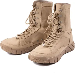 Men's Military Tactical Work Boots, Mens High Top Lace up Shock Absorption Sole Waterproof Non Slip Tactical Boots, Lightweight Comfortable Military Hiking Boots, for Work Combat