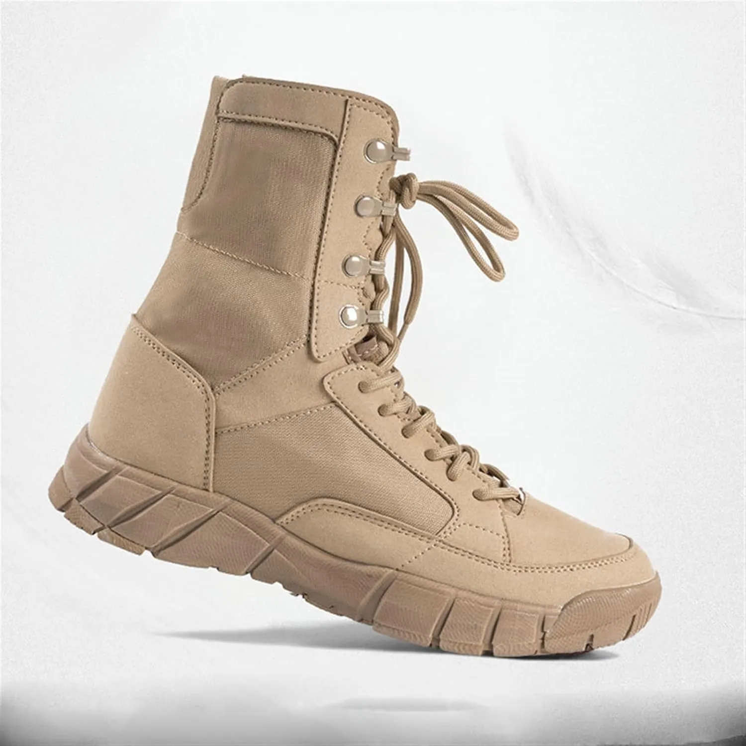 Men's Military Tactical Work Boots, Mens High Top Lace up Shock Absorption Sole Waterproof Non Slip Tactical Boots, Lightweight Comfortable Military Hiking Boots, for Work Combat