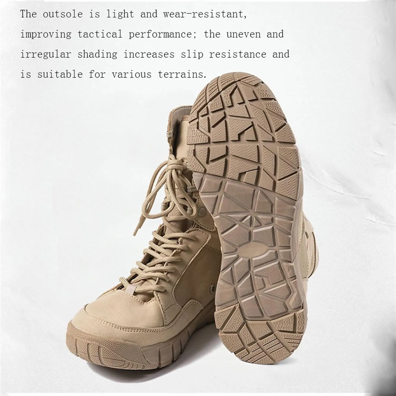 Men's Military Tactical Work Boots, Mens High Top Lace up Shock Absorption Sole Waterproof Non Slip Tactical Boots, Lightweight Comfortable Military Hiking Boots, for Work Combat