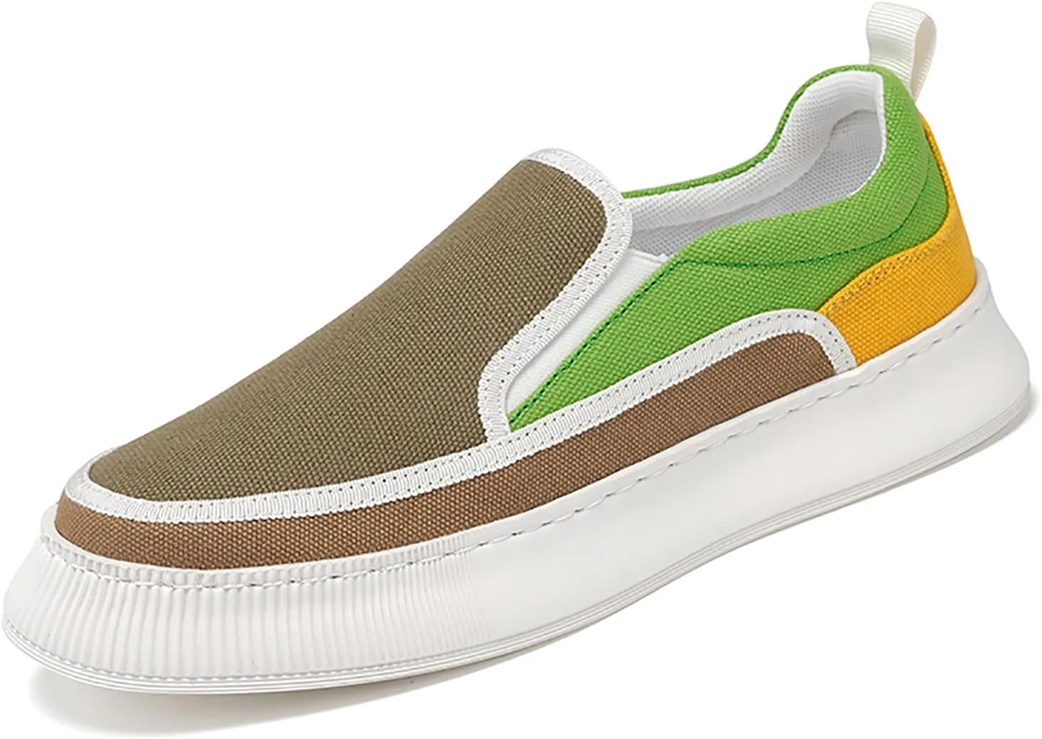 Men's Slip On Loafers Low Top Flat Canvas Shoes Comfortable Casual Walking Sneakers