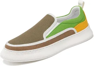 Men's Slip On Loafers Low Top Flat Canvas Shoes Comfortable Casual Walking Sneakers