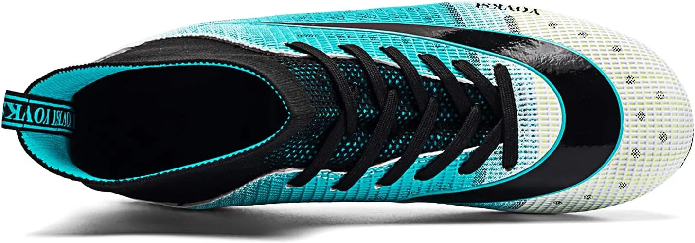 Mens Soccer Cleats Football Boots Spikes Shoes High-Top Outdoor/Indoor Training Athletic Sneaker