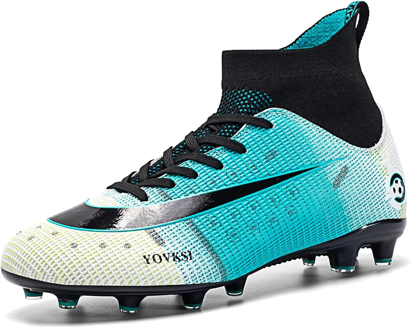 Mens Soccer Cleats Football Boots Spikes Shoes High-Top Outdoor/Indoor Training Athletic Sneaker