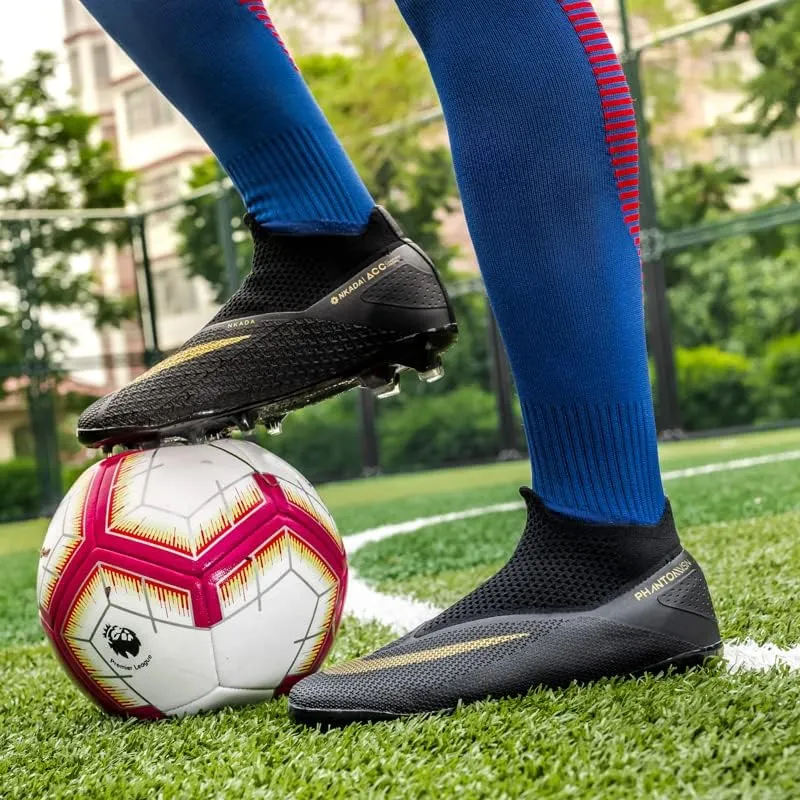 Mens Soccer Cleats Professional High-Top Lightweight Breathable Athletic,Indoor/Outdoor Competition/Training