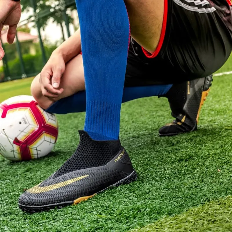 Mens Soccer Cleats Professional High-Top Lightweight Breathable Athletic,Indoor/Outdoor Competition/Training