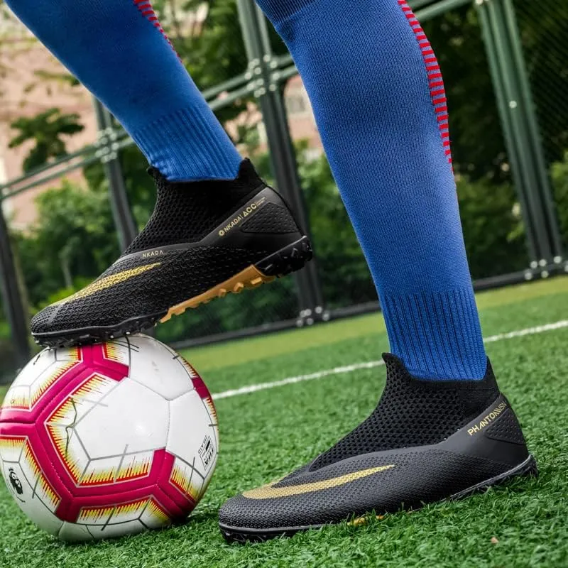 Mens Soccer Cleats Professional High-Top Lightweight Breathable Athletic,Indoor/Outdoor Competition/Training
