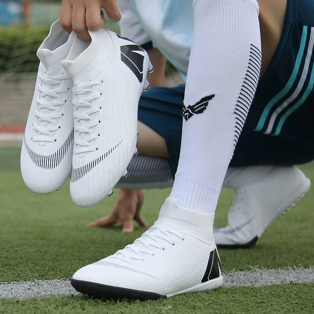 Men's Soccer Cleats Shoes Turf Indoor Football Cleats High Top Breathable Soccer Shoes Outdoor Training TF/AG