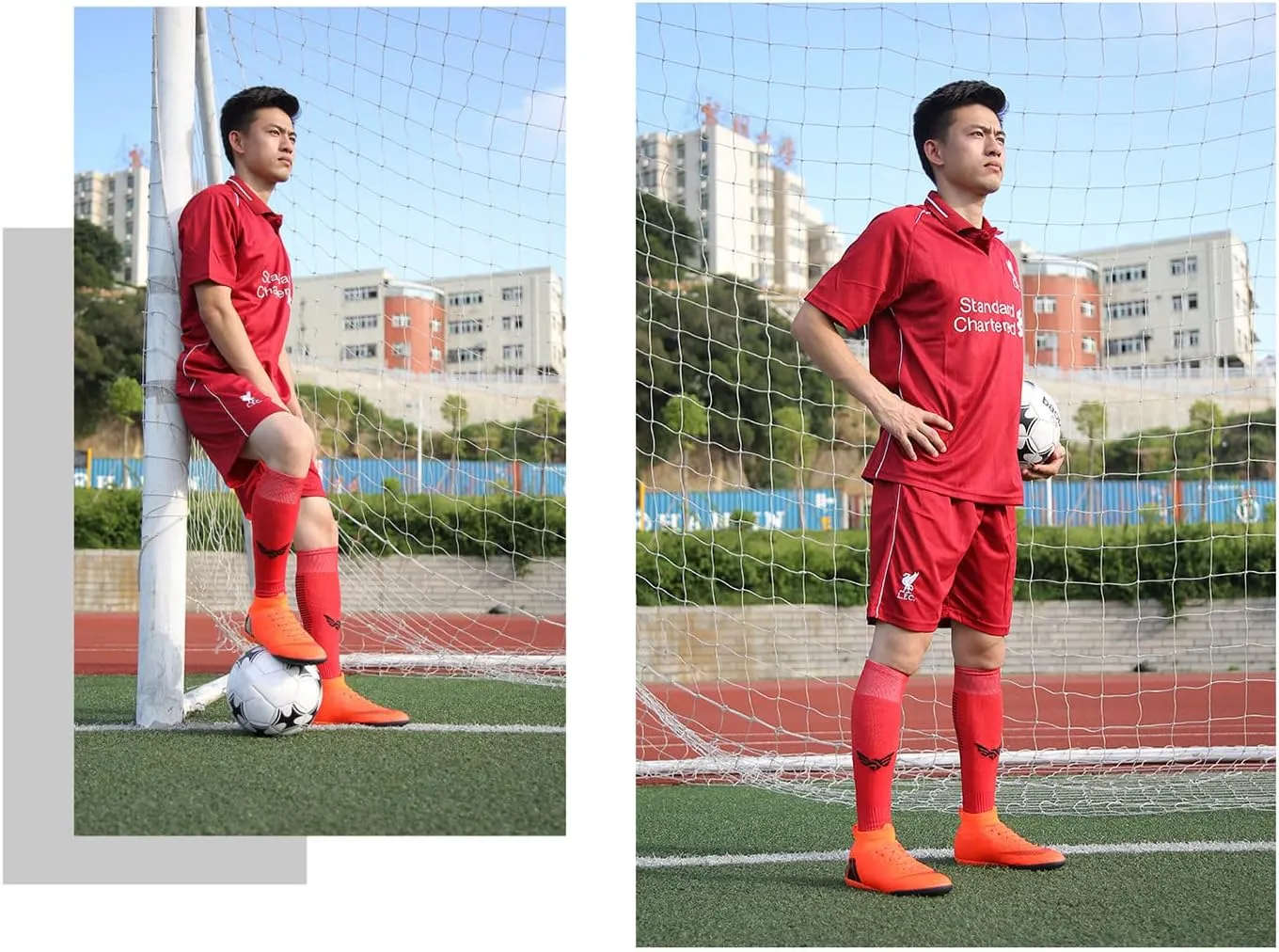 Men's Soccer Cleats Shoes Turf Indoor Football Cleats High Top Breathable Soccer Shoes Outdoor Training TF/AG
