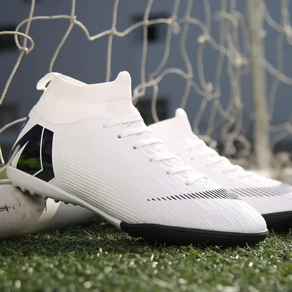 Men's Soccer Cleats Shoes Turf Indoor Football Cleats High Top Breathable Soccer Shoes Outdoor Training TF/AG