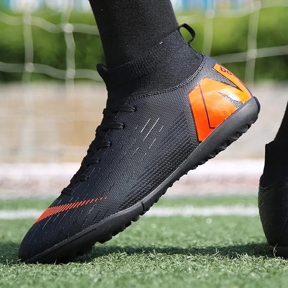 Men's Soccer Cleats Shoes Turf Indoor Football Cleats High Top Breathable Soccer Shoes Outdoor Training TF/AG