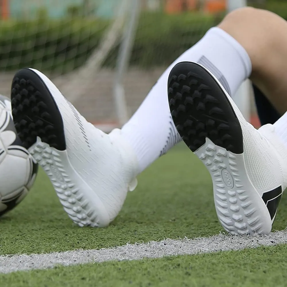 Men's Soccer Cleats Shoes Turf Indoor Football Cleats High Top Breathable Soccer Shoes Outdoor Training TF/AG
