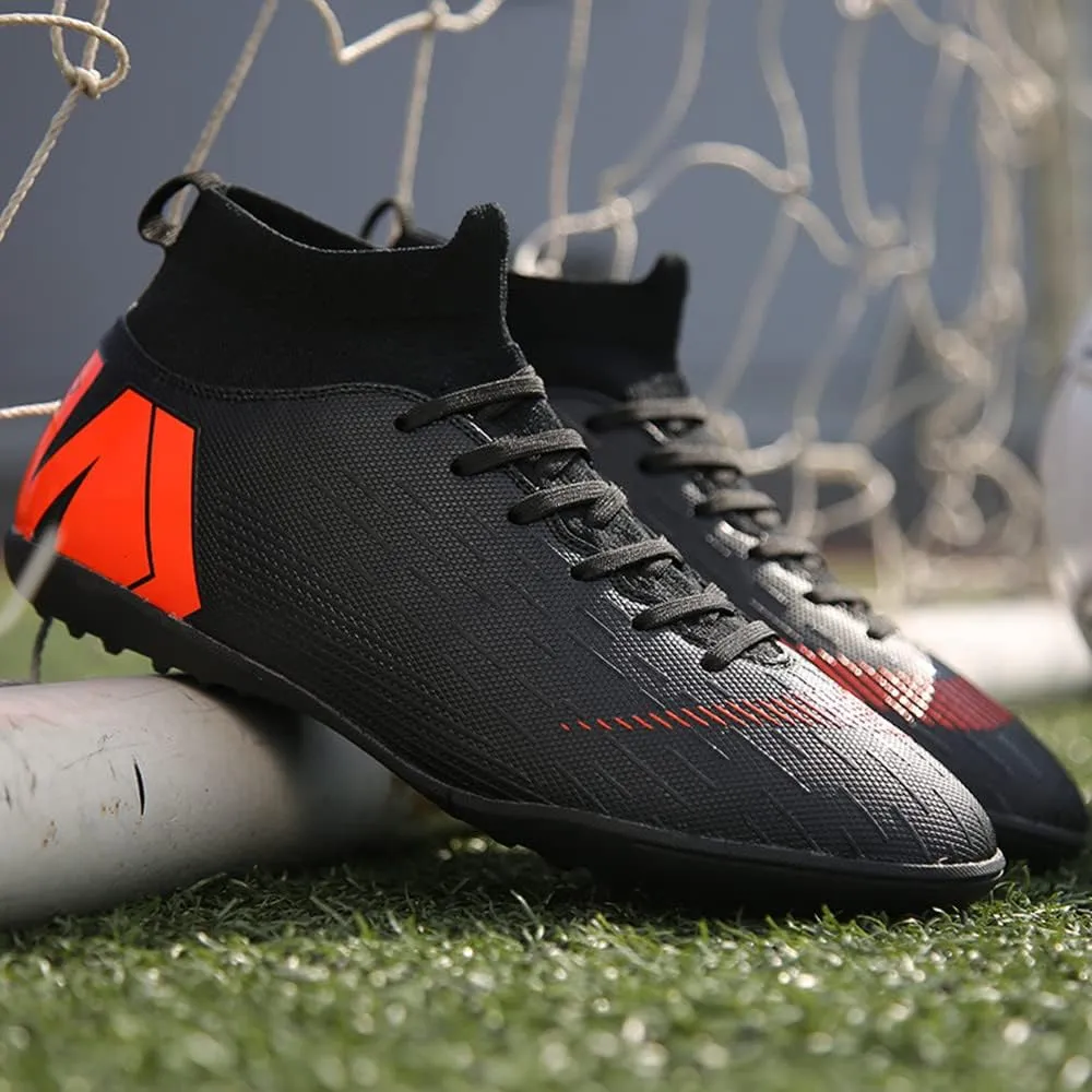 Men's Soccer Cleats Shoes Turf Indoor Football Cleats High Top Breathable Soccer Shoes Outdoor Training TF/AG