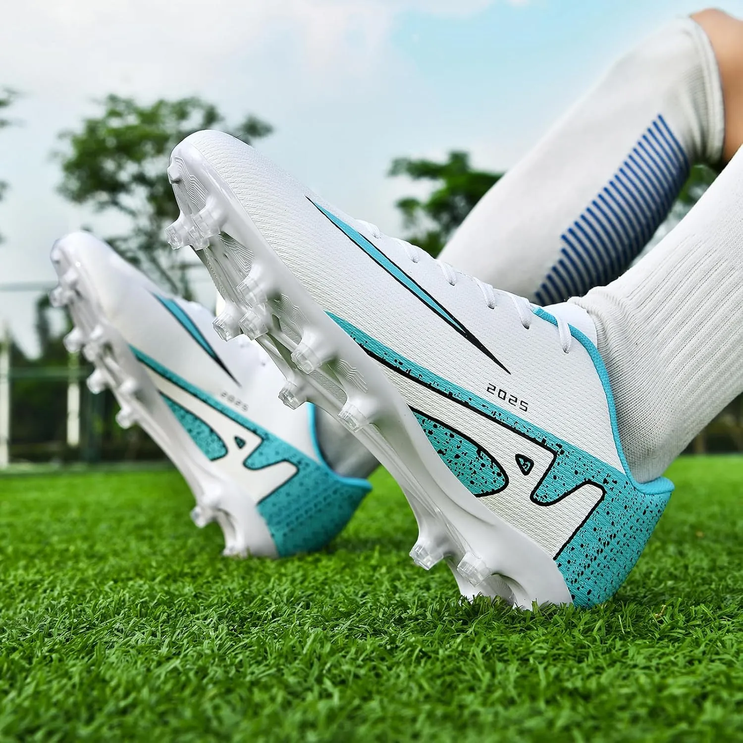 Mens Soccer Cleats Womens Indoor Soccer Shoes Wide Baseball Turf Shoes Adult Youth Rugby Shoes Big Boys Small Spikes AG TF Football Boots