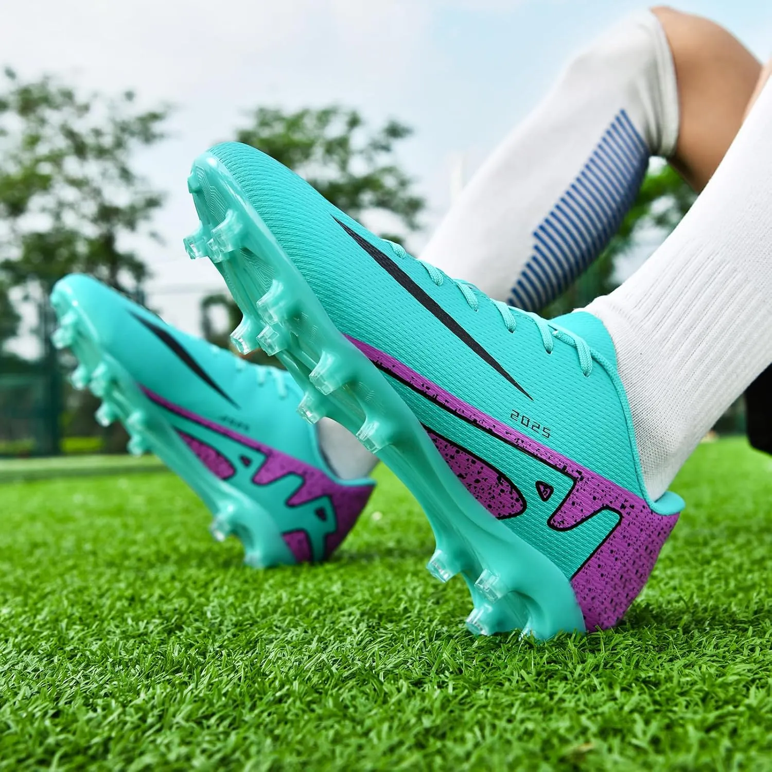 Mens Soccer Cleats Womens Indoor Soccer Shoes Wide Baseball Turf Shoes Adult Youth Rugby Shoes Big Boys Small Spikes AG TF Football Boots