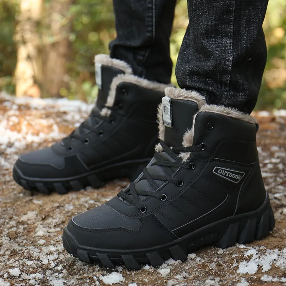 Men's Warm Snow Boots for Trekking: Comfort Winter Hiking Boots for Outdoor - Non Slip Cold Weather Shoes for Male