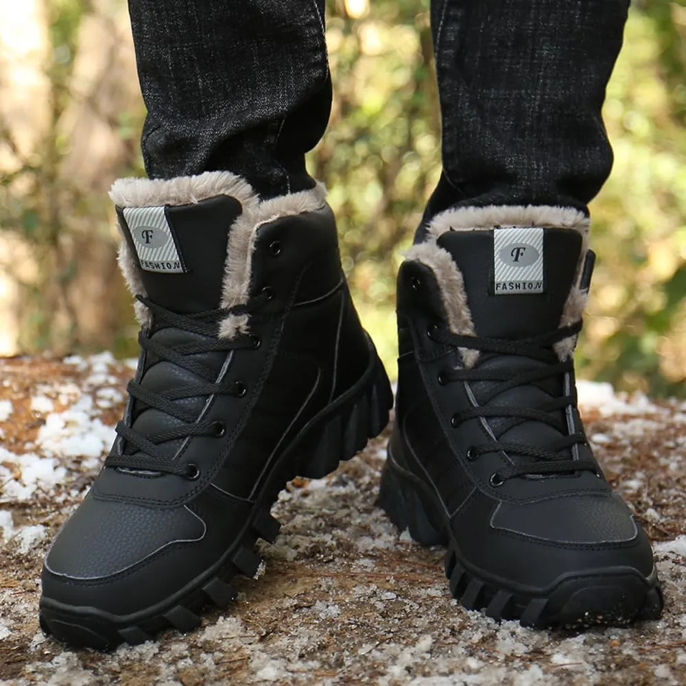 Men's Warm Snow Boots for Trekking: Comfort Winter Hiking Boots for Outdoor - Non Slip Cold Weather Shoes for Male