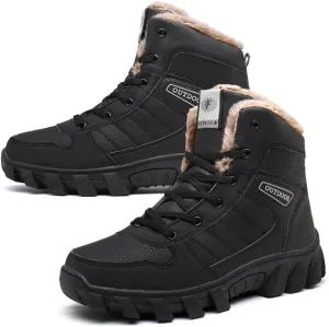 Men's Warm Snow Boots for Trekking: Comfort Winter Hiking Boots for Outdoor - Non Slip Cold Weather Shoes for Male