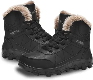 Men's Warm Snow Boots for Trekking: Comfort Winter Hiking Boots for Outdoor - Non Slip Cold Weather Shoes for Male