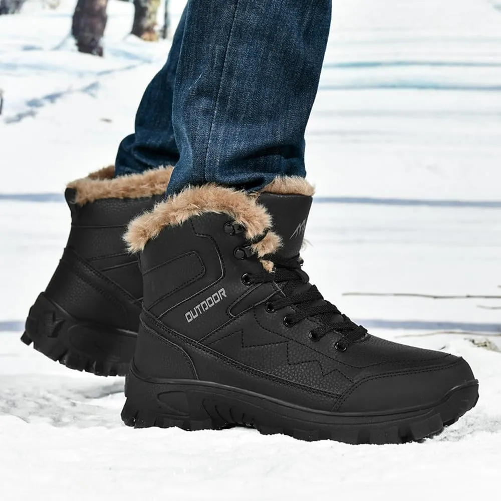 Men's Warm Snow Boots for Trekking: Comfort Winter Hiking Boots for Outdoor - Non Slip Cold Weather Shoes for Male