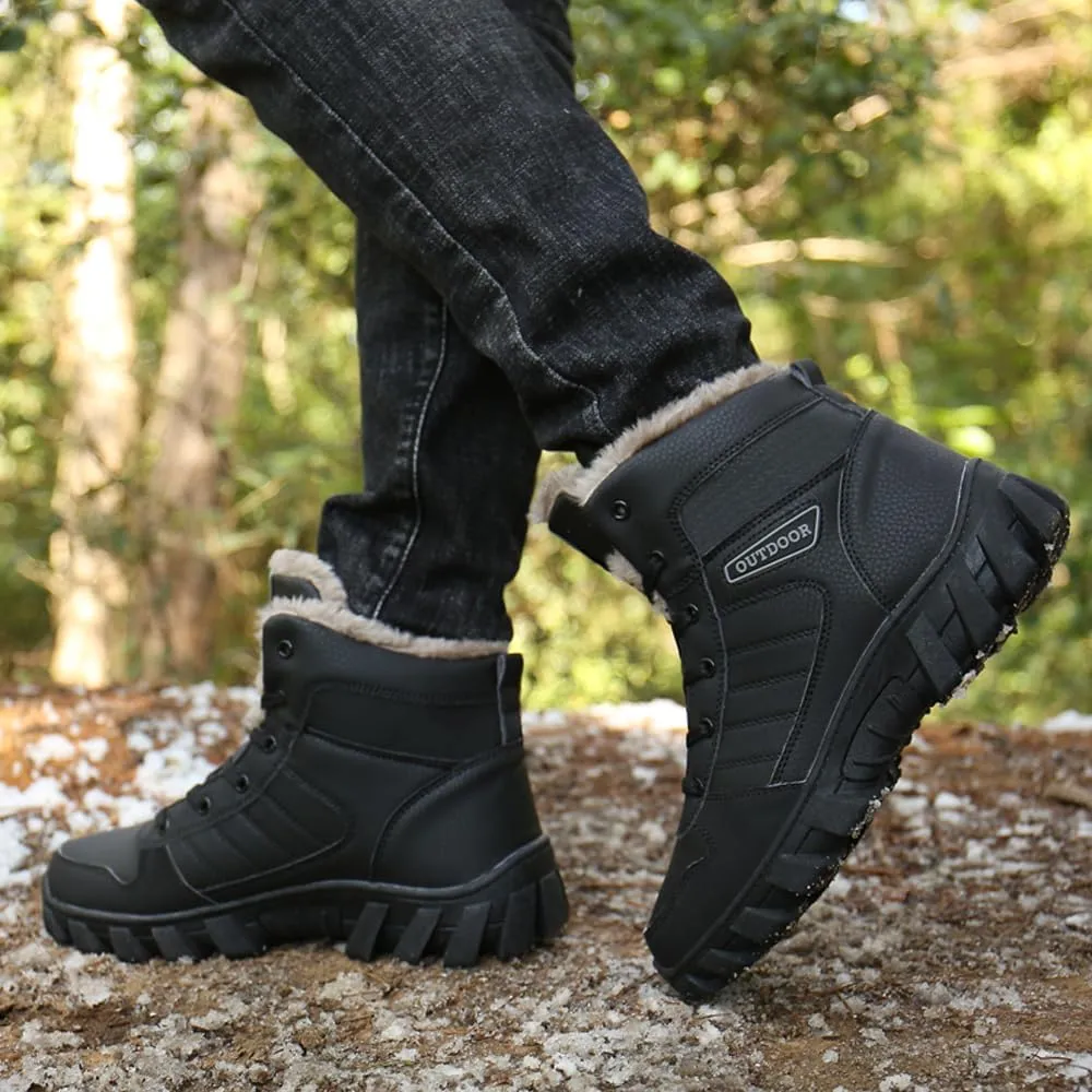 Men's Warm Snow Boots for Trekking: Comfort Winter Hiking Boots for Outdoor - Non Slip Cold Weather Shoes for Male