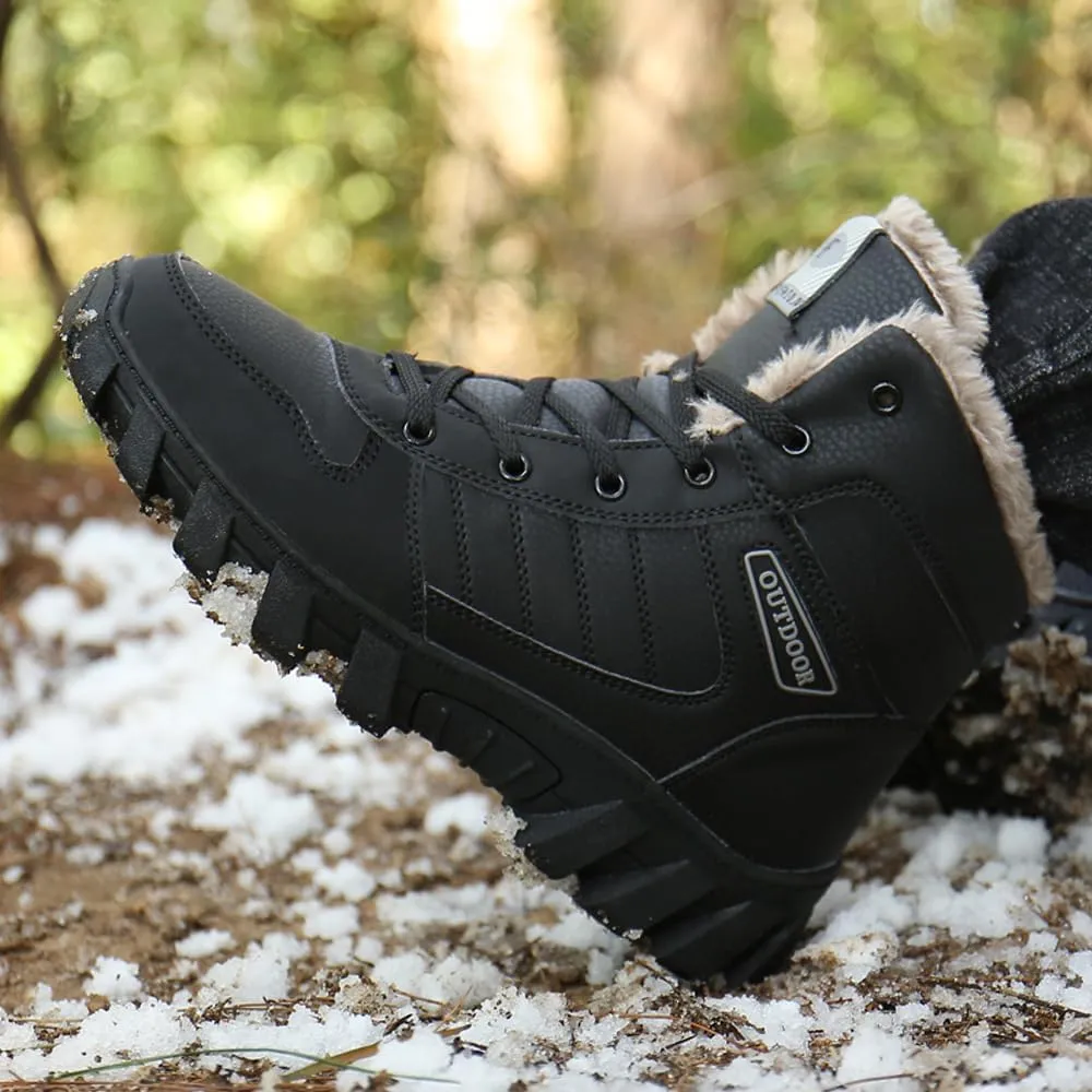Men's Warm Snow Boots for Trekking: Comfort Winter Hiking Boots for Outdoor - Non Slip Cold Weather Shoes for Male