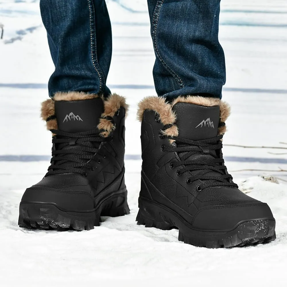 Men's Warm Snow Boots for Trekking: Comfort Winter Hiking Boots for Outdoor - Non Slip Cold Weather Shoes for Male