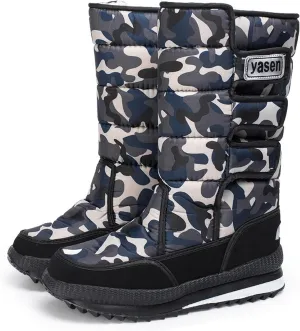 Mens Winter Boots Waterproof Insulated,High Top Comfortable Cold-Weather Snow Boots for Men,Hiking Warm Platform Snow Boots,Slip Resistant