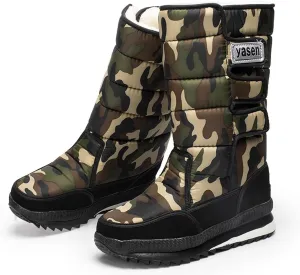Mens Winter Boots Waterproof Insulated,High Top Comfortable Cold-Weather Snow Boots for Men,Hiking Warm Platform Snow Boots,Slip Resistant
