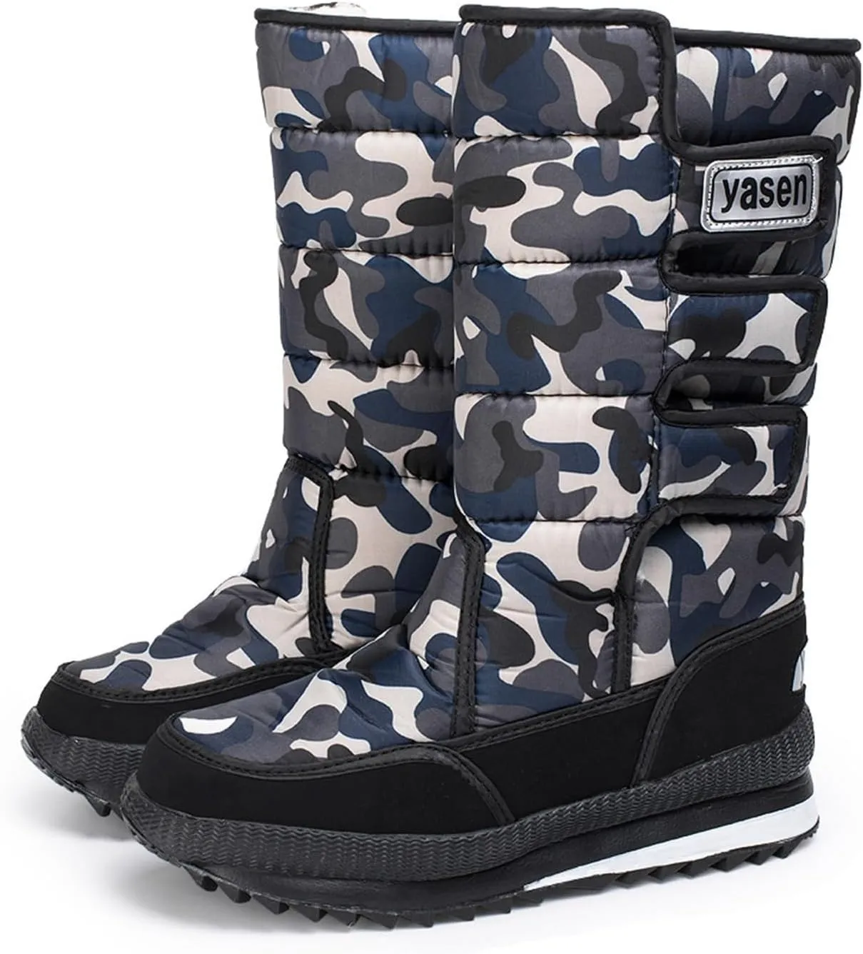 Mens Winter Boots Waterproof Insulated,High Top Comfortable Cold-Weather Snow Boots for Men,Hiking Warm Platform Snow Boots,Slip Resistant