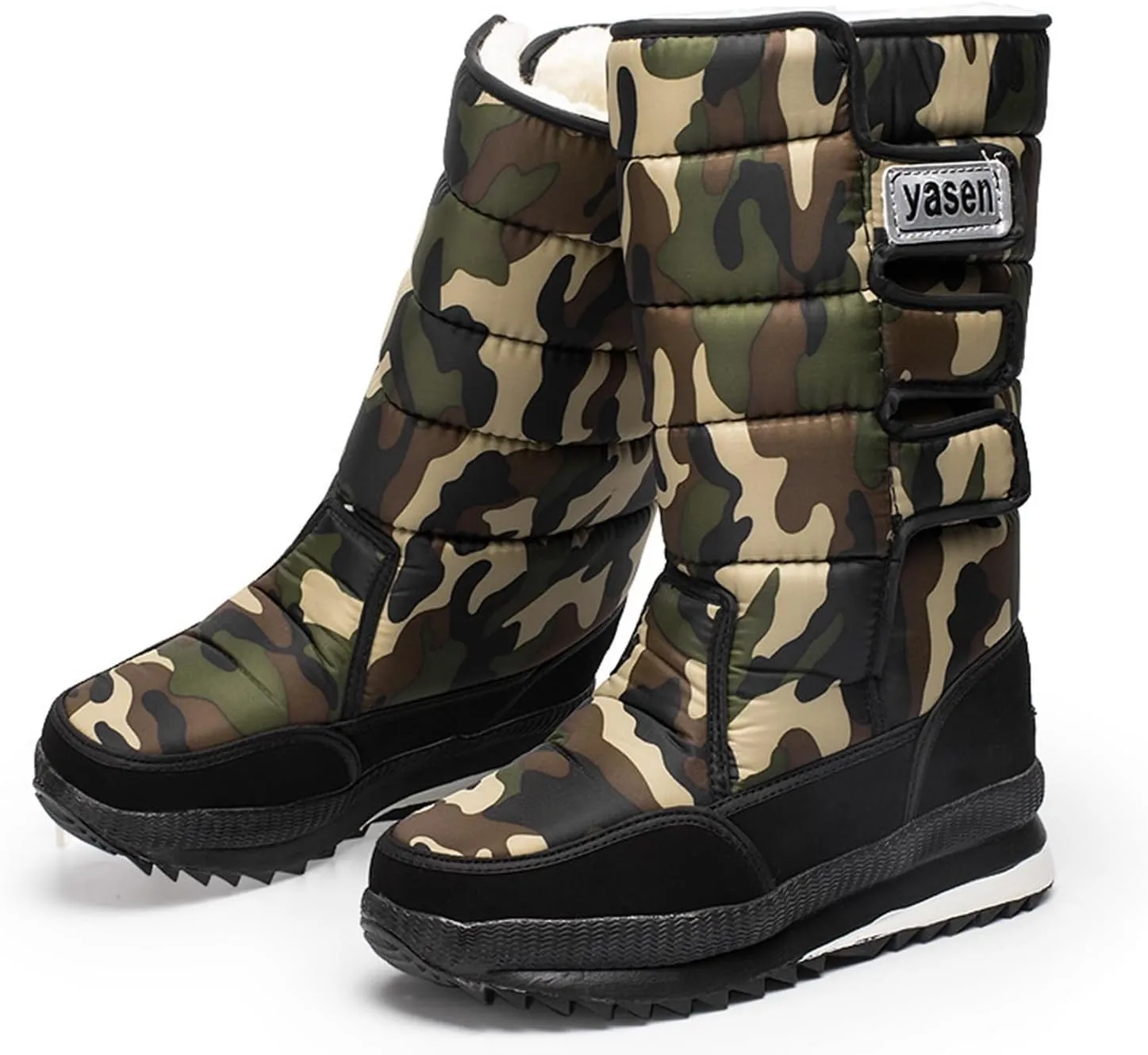 Mens Winter Boots Waterproof Insulated,High Top Comfortable Cold-Weather Snow Boots for Men,Hiking Warm Platform Snow Boots,Slip Resistant