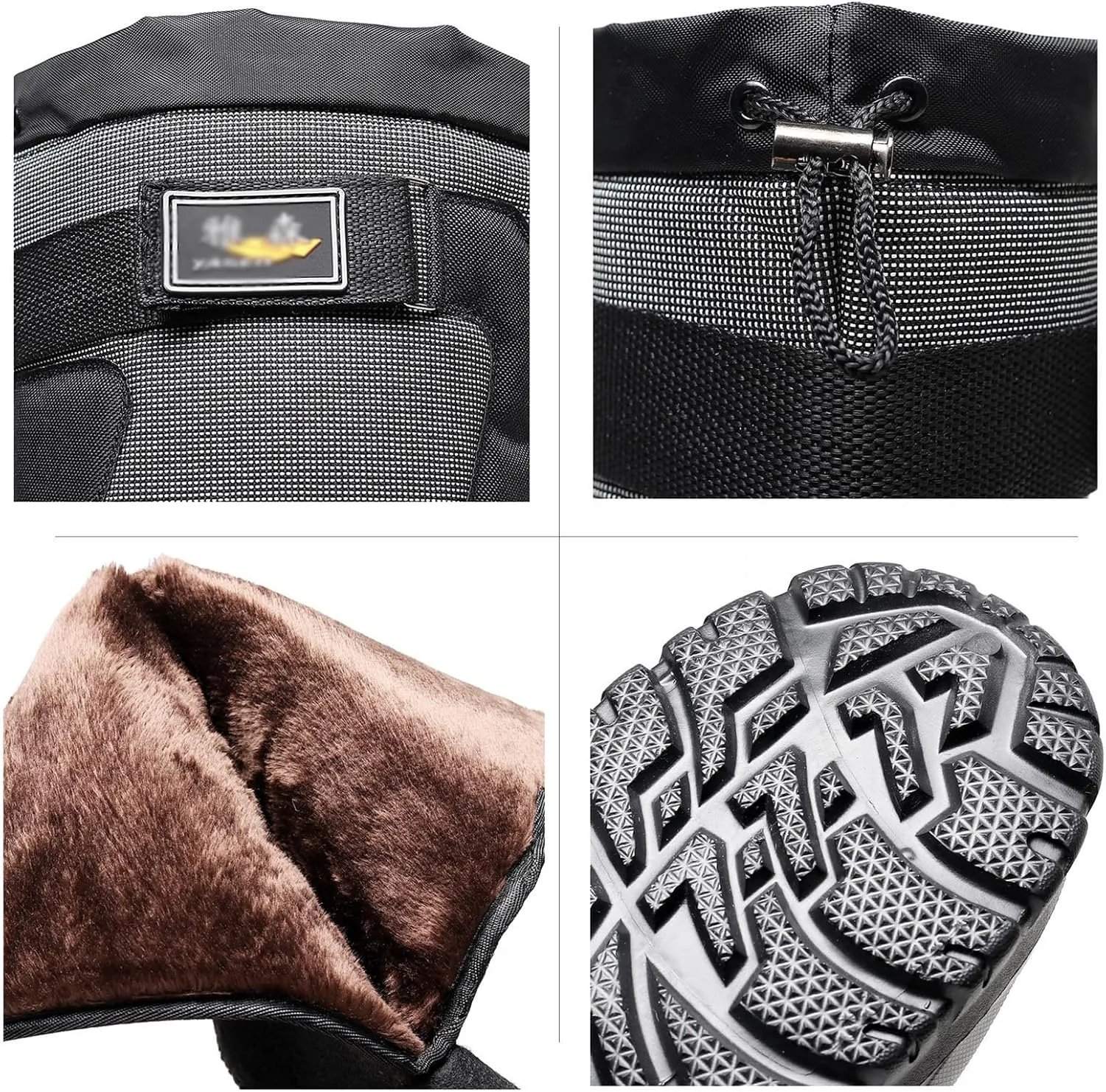Mens Winter Boots Waterproof Insulated,Outdoor Hiking Fishing Snow Boots for Men,Comfortable Cold-Weather Warm Fur Lined Boots,Slip Resistant