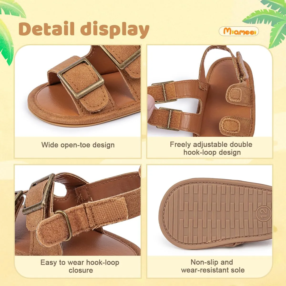 Miamooi Infant Baby Boys Girls Summer Beach Sandals Non Slip Soft Rubber Sole Toddler Outdoor Closed-Toe First Walker Shoes