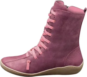 Mid Calf Boots Women Flat Boots for Women Retro Round Toe Lace up Comfortable Lightweight Walking Shoes Women Boots