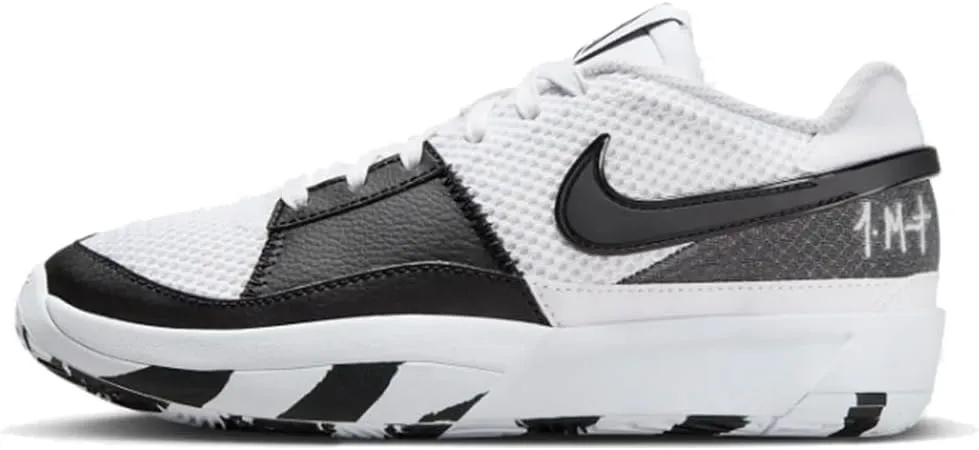 Nike Ja 1 Big Kids' Basketball Shoes (DX2294-102, White/Black-White) Size 1.5