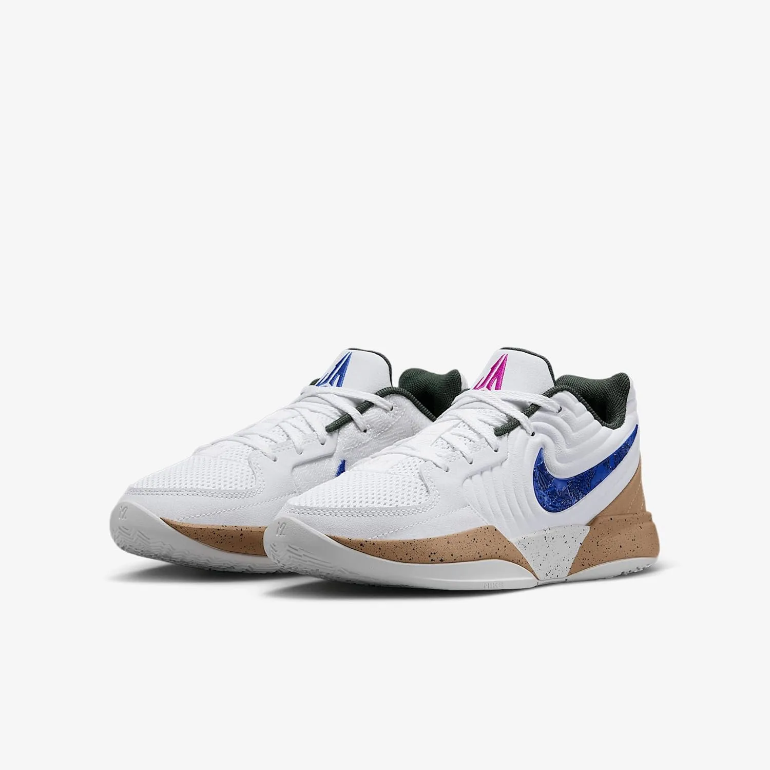 Nike Ja 2 'Big Kids' Basketball Shoes (FV5633-101, White/Hemp/Vintage Green/Astronomy Blue)