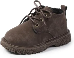 Oamico Toddler Boys Girls Hiking Boots Little Kid Work Boots Outdoor Non Slip Lace Up Winter Snow Ankle Boots