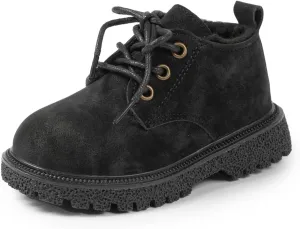 Oamico Toddler Boys Girls Hiking Boots Little Kid Work Boots Outdoor Non Slip Lace Up Winter Snow Ankle Boots