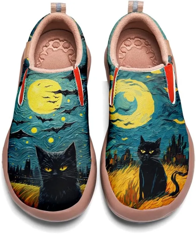 Onehorse Kids Halloween Painted Shoes for Boys Girls Loafers Slip-On House School Sneakers Walking Casual Travel