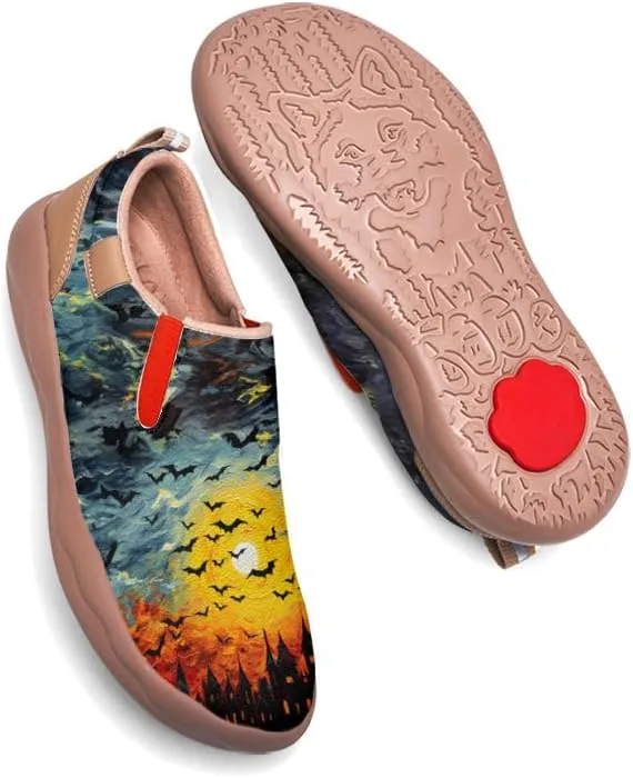 Onehorse Kids Halloween Painted Shoes for Boys Girls Loafers Slip-On House School Sneakers Walking Casual Travel