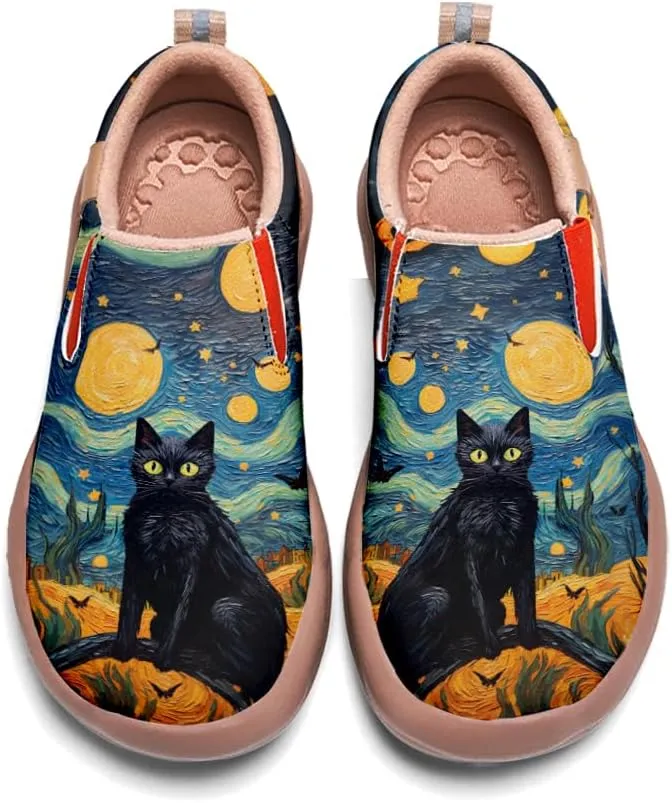 Onehorse Kids Halloween Painted Shoes for Boys Girls Loafers Slip-On House School Sneakers Walking Casual Travel