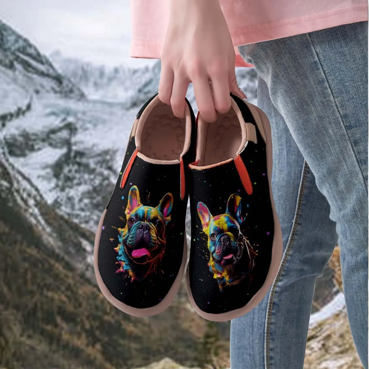 Onehorse Kids Slip On Sneakers Boy Girl Walking Casual Loafers Animal Splatter Art Painted Travel Holiday Shoes(Big Kid/Little Kid/Toddler)