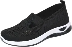 Orthowalkway Womens Shoes,Zapatos Ortopédicos, Lightweight Flat, Slip-On Breathable Mesh Trainers, Jogging Shoes