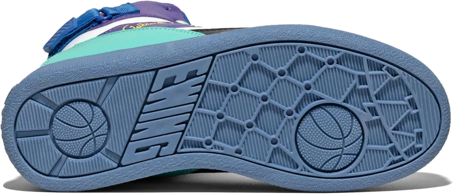 PATRICK EWING ATHLETICS Kids Grade-School 33 HI ORION Basketball Shoes  White/Purple, Retro Hybrid Design