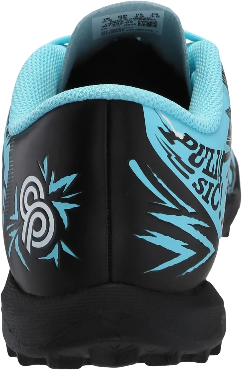 PUMA Unisex-Child Soccer Cleats Play Turf Training Sneaker, Ultra Orange-White-Blue Glimmer, 6 US Big Kid