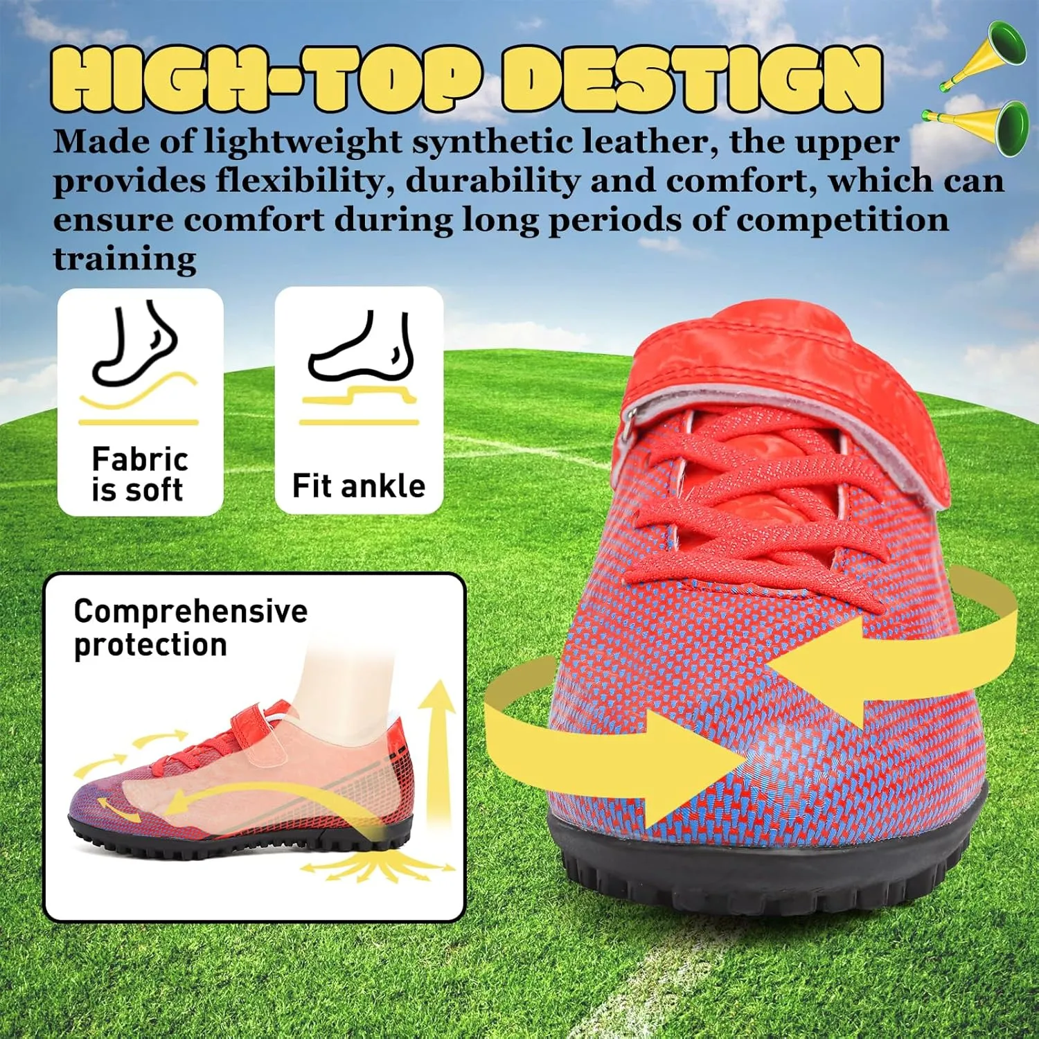 RDGO Boys Girls Soccer Cleats Indoor Soccer Shoes (Little Kid/Big Kid) TF